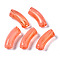 Acrylic Beads, Imitation Gemstone, Curved Tube, Dark Salmon, 34.5x13x11mm, Hole: 3.5mm