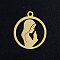 201 Stainless Steel Pendants, Virgin Mary, Golden, 17.5x15x1mm, Hole: 1.5mm