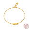 925 Sterling Silver Box Chains Slider Bracelets, with Round Beaded, Real 18K Gold Plated, 8-5/8 inch(22cm)