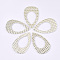 PU Leather Big Pendants, Imitation Woven Rattan Pattern, Teardrop, Pale Goldenrod, 63x39x2.5mm, Hole: 1.2mm