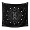 Polyester Tapestry Wall Hanging, Sun and Moon Psychedelic Wall Tapestry with Art Chakra Home Decorations for Bedroom Dorm Decor, Rectangle, Black, 1300x1500mm