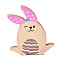 Easter Theme Natural Wood Display Decorations, Bunny & Egg, BurlyWood, 126x12x153mm