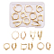 Brass Micro Pave Cubic Zirconia Hoop Earring Findings, with Loop, Ring, Golden, 10pcs/box