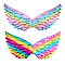 HOBBIESAY 2Pcs 2 Colors Children's Costume Angel Wings, Gilding Cloth & Sponge Embossed Wings, with Elastic Bands, Mixed Color, 230x440x2~4.5mm, 1pc/color