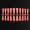 Solid Color Plastic Seamless Toe False Nail, Practice Manicure Nail Art Tool, Orange Red, 26~32x6~13mm, 20pcs/set.