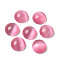 Cat Eye Cabochons, Half Round, Pale Violet Red, 16x6.8mm