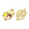 Rack Plating Alloy Enamel Oval Connector Charms FIND-M020-07G-01-2