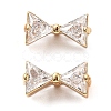 Brass Micro Pave Cubic Zirconia Beads KK-A259-05G-1