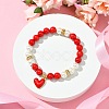 Valentine's Day Natural Dyed Mashan Jade Beaded Stretch Bracelets for Women X1-BJEW-TA00575-1