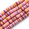 Handmade Polymer Clay Beads Strands CLAY-R089-8mm-T007-1