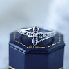 925 Sterling Silver Pave Cubic Zirconia Finger Rings FS-WGCB4BE-04-4
