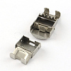 Tarnish Resistant Smooth Surface 201 Stainless Steel Watch Band Clasps STAS-R063-80-4