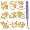 Nickel Metal Waterproof Self-Adhesive Picture Stickers DIY-WH20016-058-1