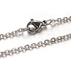 Tarnish Resistant 304 Stainless Steel Cable Chain Necklaces NJEW-M151-24P-1