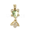 Brass Micro Pave Cubic Zirconia Pendants KK-K375-27G-23-1