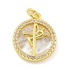 Rack Plating Brass Micro Pave Cubic Zirconia Pendants KK-G513-84G-1