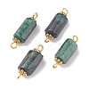 Natural Emerald Connector Charms PALLOY-JF01372-1