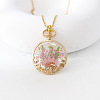 Alloy & Resin Dried Flower Pendant Necklaces WG445DE-04-1