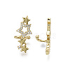 Brass Micro Pave Clear Cubic Zirconia Cuff Earrings X-EJEW-R114-020G-NF-3