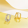 Rhodium Plated 925 Sterling Silver Hoop Earrings JE834A-01-3