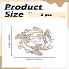 2Pcs Alloy Rhinestone Brooches JEWB-LP0010-12-2