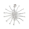925 Sterling Silver Clear Cubic Zirconia Pendant Cabochon Settins STER-M092-06P-1