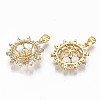 Brass Micro Pave Clear Cubic Zirconia Peg Bails Pendants X-KK-T062-12G-NF-2