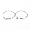 316 Surgical Stainless Steel Circle Wire Hoop Earring Findings STAS-J025-01B-P-2