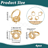 4Pcs Adjustable Brass Micro Pave Clear Cubic Zirconia Solitaire Ring Settings ZIRC-NB0002-06G-2