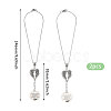 2Pcs Flat Round & Wing Alloy Pendant Decorations HJEW-CA00073-2