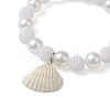4Pcs 4 Style ABS Plastic Imitation Pearl Beaded Stretch Bracelets Set BJEW-JB10104-8