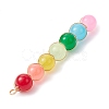 Colorful Imitation Jade Glass Round Bead Pendants PALLOY-JF02449-01-3