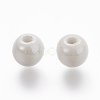 Glazed Porcelain Round Beads X-PORC-S489-6mm-01-2