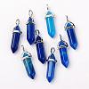 Natural Agate Double Terminated Pointed Pendants G-F295-05G-1