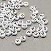 White and Black Acrylic Horizontal Hole Letter Beads SACR-Q101-01-2
