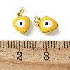 Brass Enamel Charms KK-S518-03E-G-3