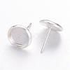 Brass Stud Earring Settings IFIN-Q006-S-2