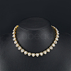 1Pc Heart Zinc Alloy Crystal Rhinestone Cup Chain Tennis Necklaces for Women NJEW-SP0001-06G-4