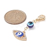 Evil Eye Alloy Enamel with Rhinestone Pendant Decoration HJEW-JM01040-02-4