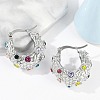 304 Stainless Steel Moon Hoop Earrings EJEW-A119-06P-3