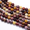 Natural Mookaite Round Beads Strands G-O047-12-6mm-4