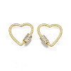 Brass Micro Pave Clear Cubic Zirconia Screw Carabiner Lock Charms ZIRC-T004-99G-1