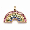 Rack Plating Brass Micro Pave Colorful Cubic Zirconia Pendants KK-M229-20G-1
