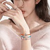 Natural Cowrie Shell & Tree & Turtle & Wave Link Bracelets Set BJEW-SW00030-5