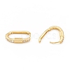Clear Cubic Zirconia Oval Hoop Earrings EJEW-L231-68G-3