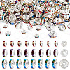 300Pcs 3 Styles Rondelle Brass Rhinestone Spacer Beads RB-TA0001-33P-1