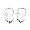Flat Round Brass Enamel Lobster Claw Clasps KK-Z147-02P-B-2