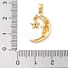 Moon Theme Rack Plating Brass Micro Pave Cubic Zirconia Pendants KK-Z071-52G-09-3