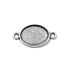 Antique Silver Tibetan Style Alloy Flat Oval Cabochon Connector Settings X-TIBE-M022-06AS-1