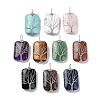 Natural & Synthetic Mixed Gemstone Copper Wire Wrapped Pendants G-H281-08P-1